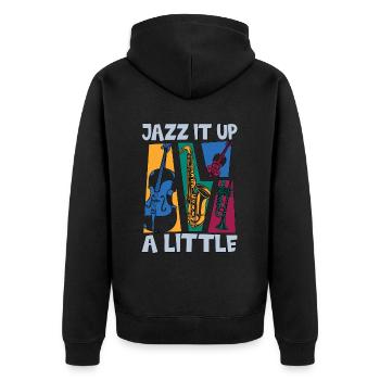 Musique Jazz Jazz It Up Un petit musicien de saxophone - Veste à capuche bio Premium Unisexe - noir - Dos - Nico (187cm)