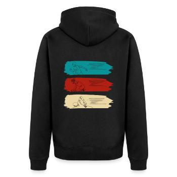 Triathlon Design Sportler Athleten - Unisex Premium Bio Zip Hoodie - Schwarz - Hinten - Nico (187cm)