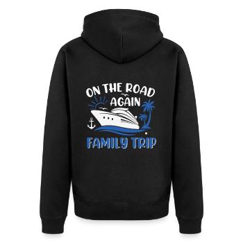 Cruise Family Trip Family Patry Ship Holidays - Unisex Premium Organic Zip Hoodie - black - Back - Nico (187cm)