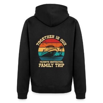 Cruise Family Trip Family Patry Ship Holidays - Unisex Premium Organic Zip Hoodie - black - Back - Nico (187cm)