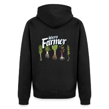 Microgreen Agriculture Gartenarbeit - Unisex Premium Bio Zip Hoodie - Schwarz - Hinten - Nico (187cm)