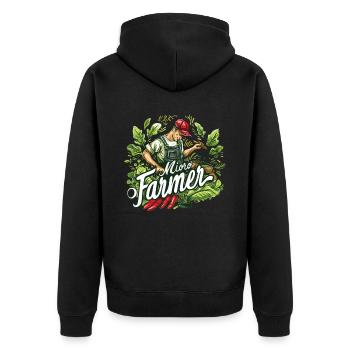 Microgreen Agriculture Gartenarbeit - Unisex Premium Bio Zip Hoodie - Schwarz - Hinten - Nico (187cm)