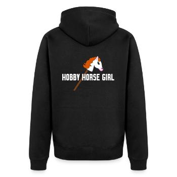 Hobby Horse Girl Équipe Hobby Horsing - Veste à capuche bio Premium Unisexe - noir - Dos - Nico (187cm)