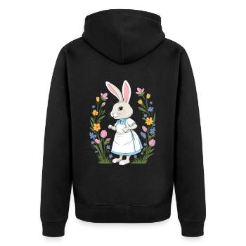 Nurse Bunny Easter Bunny Nurse - Unisex Premium Organic Zip Hoodie - black - Back - Nico (187cm)