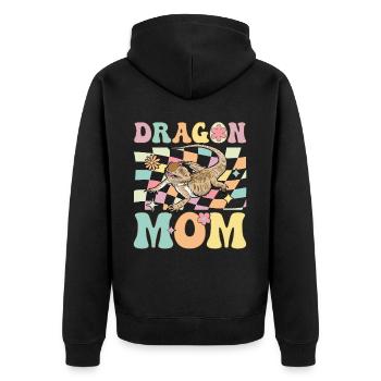 Dragon Mom Groovy Barbu Dragon Lézard Amoureux - Veste à capuche bio Premium Unisexe - noir - Dos - Nico (187cm)