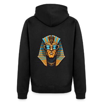 Crâne de pharaon Cool - Veste à capuche bio Premium Unisexe - noir - Dos - Nico (187cm)