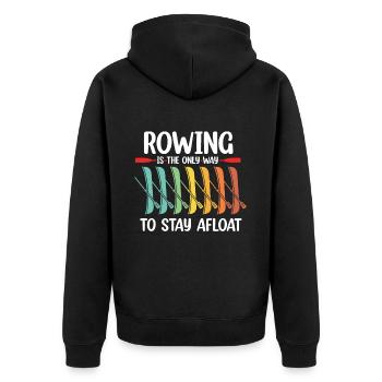 Rowboot Der Crew Boot Rowboot Rower Rowes Rower - Unisex Premium Bio Zip Hoodie - Schwarz - Hinten - Nico (187cm)