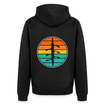 Rowboot Der Crew Boot Rowboot Rower Rowes Rower - Unisex Premium Bio Zip Hoodie - Schwarz - Hinten - Nico (187cm)