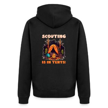 Scouting Scouting In Tents - Unisex Premium Organic Zip Hoodie - black - Back - Nico (187cm)