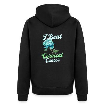 Sensibilisation au cancer du col de l’utérus I Vaincre le cancer du col de l’utérus - Veste à capuche bio Premium Unisexe - noir - Dos - Nico (187cm)