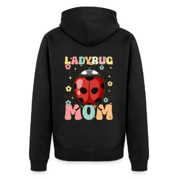Groovy Entomologie Mama Entomologe Käferliebhaber - Unisex Premium Bio Zip Hoodie - Schwarz - Hinten - Nico (187cm)