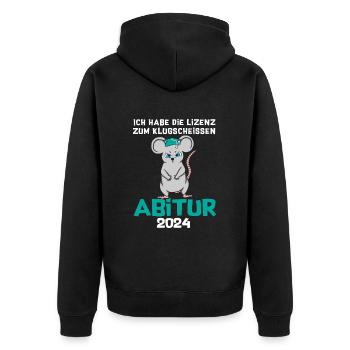 High School Diploma 2024 Graduation License to Wisecrack - Unisex Premium Organic Zip Hoodie - black - Back - Nico (187cm)