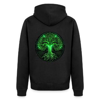 Circuit Board Tree of Life Computer Science Progra - Unisex Premium Bio Zip Hoodie - Schwarz - Hinten - Nico (187cm)