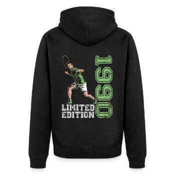 Édition limitée 1990 Tennis en édition limitée - Veste à capuche bio Premium Unisexe - noir - Dos - Nico (187cm)