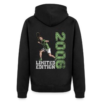 Limited Edition 2006 Limited Edition Tennis - Unisex Premium Bio Zip Hoodie - Schwarz - Hinten - Nico (187cm)