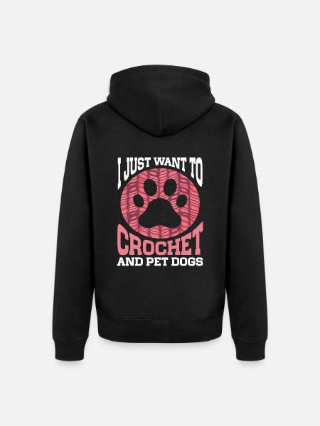Crochet Knitting - Unisex Premium Organic Zip Hoodie - black