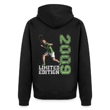 Limited Edition 2009 Limited Edition Tennis - Unisex Premium Organic Zip Hoodie - black - Back - Nico (187cm)