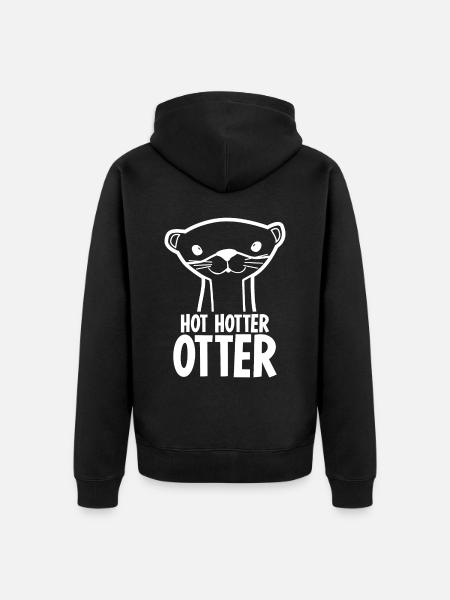 Hotter Otter Otters Sea Otter - Unisex Premium Bio Zip Hoodie - Schwarz