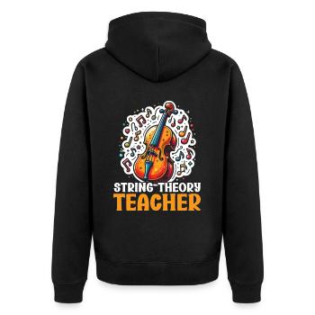Cellolehrer Musikalischer Cellist Cellist - Unisex Premium Bio Zip Hoodie - Schwarz - Hinten - Nico (187cm)