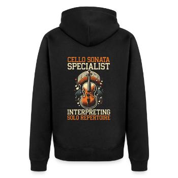 Cellolehrer Musikalischer Cellist Cellist - Unisex Premium Bio Zip Hoodie - Schwarz - Hinten - Nico (187cm)