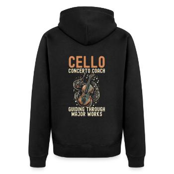 Cellolehrer Musikalischer Cellist Cellist - Unisex Premium Bio Zip Hoodie - Schwarz - Hinten - Nico (187cm)