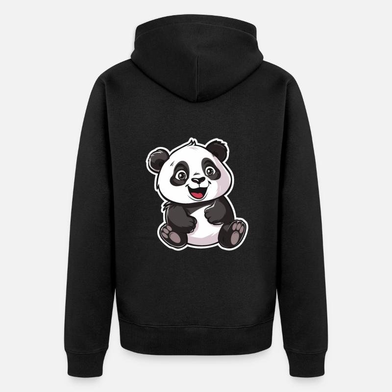 Exubérant Panda Buddy Sticker - Veste à capuche bio Premium Unisexe - noir