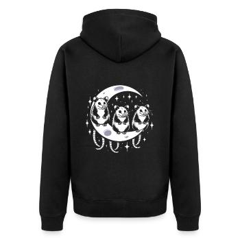 Mèmes Opossums Lune - Veste à capuche bio Premium Unisexe - noir - Dos - Nico (187cm)
