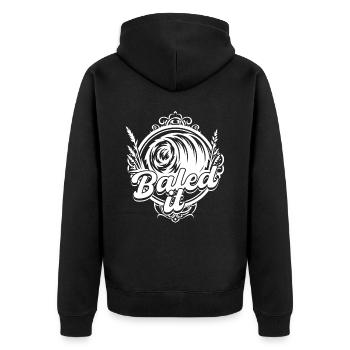 Landwirt Heu Stroh Strohballen Heuballen Baled It - Unisex Premium Bio Zip Hoodie - Schwarz - Hinten - Nico (187cm)