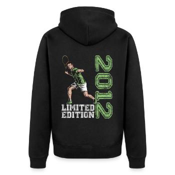 Limited Edition 2012 Limited Edition Tennis - Unisex Premium Bio Zip Hoodie - Schwarz - Hinten - Nico (187cm)