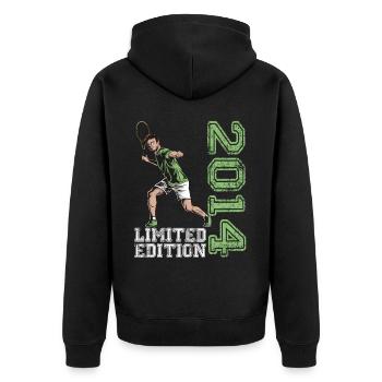 Limited Edition 2014 Limited Edition Tennis - Unisex Premium Bio Zip Hoodie - Schwarz - Hinten - Nico (187cm)