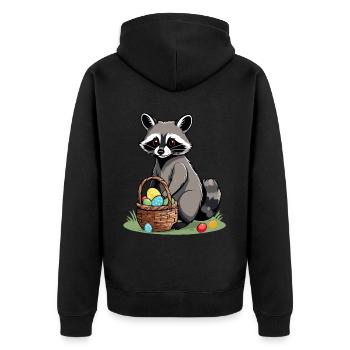 Drôle De Costume De Raton Laveur Oeufs De Pâques Mignons - Veste à capuche bio Premium Unisexe - noir - Dos - Nico (187cm)