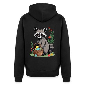 Drôle De Costume De Raton Laveur Oeufs De Pâques Mignons - Veste à capuche bio Premium Unisexe - noir - Dos - Nico (187cm)