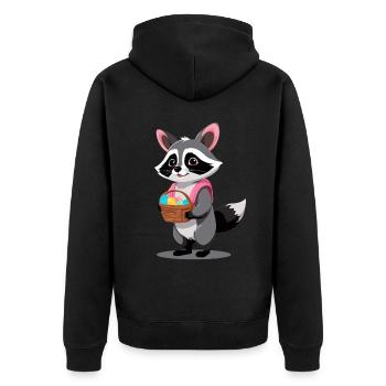 Drôle De Costume De Raton Laveur Oeufs De Pâques Mignons - Veste à capuche bio Premium Unisexe - noir - Dos - Nico (187cm)