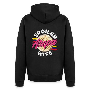 Arepas Colombian Venezuela Food - Unisex Premium Organic Zip Hoodie - black - Back - Nico (187cm)