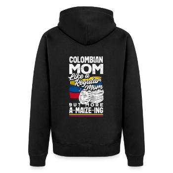 Arepas Colombien Venezuela Nourriture - Veste à capuche bio Premium Unisexe - noir - Dos - Nico (187cm)
