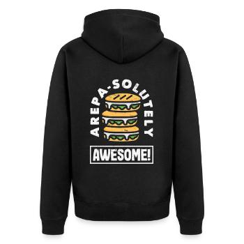 Arepas Colombien Venezuela Nourriture - Veste à capuche bio Premium Unisexe - noir - Dos - Nico (187cm)