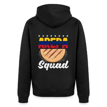 Arepas Colombien Venezuela Nourriture - Veste à capuche bio Premium Unisexe - noir - Dos - Nico (187cm)