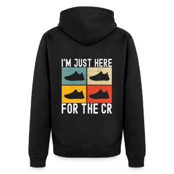 XC Running Lauf Läufer Cross Country - Unisex Premium Bio Zip Hoodie - Schwarz - Hinten - Nico (187cm)
