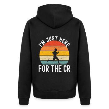 XC Running Lauf Läufer Cross Country - Unisex Premium Bio Zip Hoodie - Schwarz - Hinten - Nico (187cm)