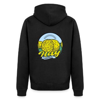 Farmer Straw Bale Hay Bale Hay Whisperer - Unisex Premium Organic Zip Hoodie - black - Back - Nico (187cm)