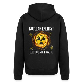 Nuclear Engineer Nuclear Energy Less CO2 - Unisex Premium Organic Zip Hoodie - black - Back - Nico (187cm)