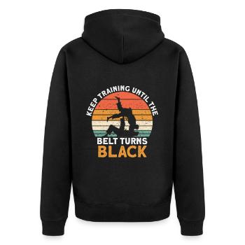 Brazilian Jiu Jitsu BJJ MMA Grappling - Unisex Premium Organic Zip Hoodie - black - Back - Nico (187cm)