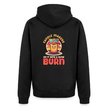 Fabrication de bougies Les fabricants de bougies le font avec une combustion lente - Veste à capuche bio Premium Unisexe - noir - Dos - Nico (187cm)