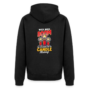 Bougie Fabrication Mèche, Mèche, Boum L’Art Explosif - Veste à capuche bio Premium Unisexe - noir - Dos - Nico (187cm)