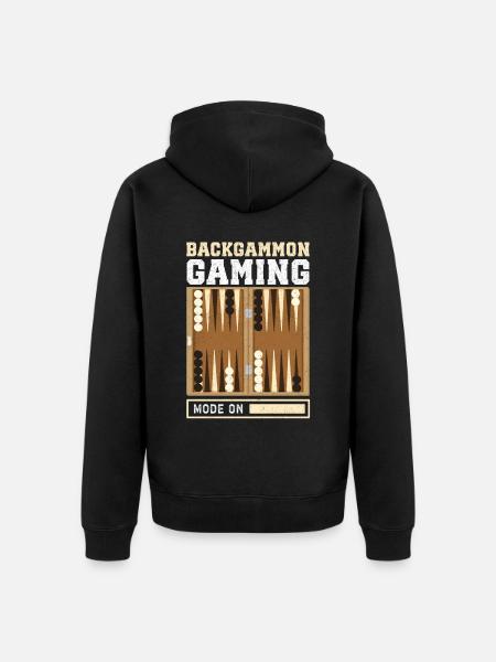 Backgammon Brettspiel Backgammon Spieler Geschenk - Unisex Premium Bio Zip Hoodie - Schwarz