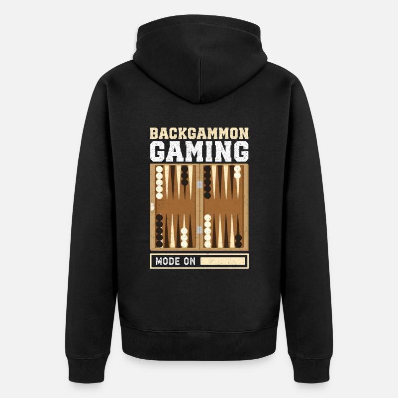 Backgammon Brettspiel Backgammon Spieler Geschenk - Unisex Premium Bio Zip Hoodie - Schwarz