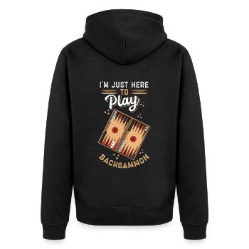 Jeu de backgammon Jeu de société backgammon cadeau - Veste à capuche bio Premium Unisexe - noir - Dos - Nico (187cm)