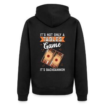 Jeu de société de backgammon Cadeau de jeu de backgammon - Veste à capuche bio Premium Unisexe - noir - Dos - Nico (187cm)