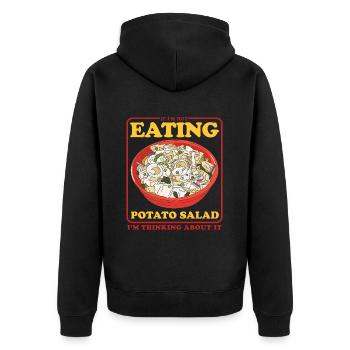 Kartoffelsalat Härdöpfelsalat Geschenk - Unisex Premium Bio Zip Hoodie - Schwarz - Hinten - Nico (187cm)