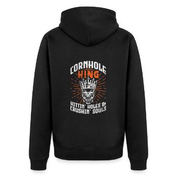 Cornhole - Unisex Premium Organic Zip Hoodie - black - Back - Nico (187cm)